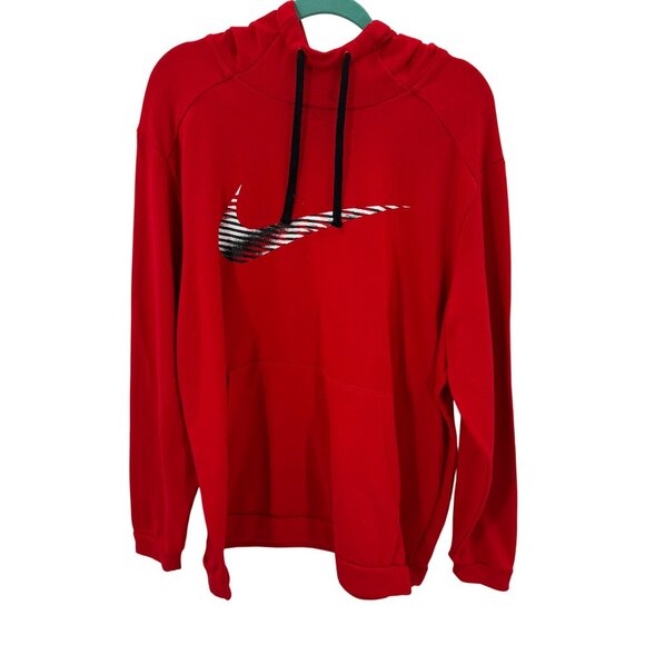 Nike Training Hoodie Red Mens XXL Dri-Fit Standard Fit Black/White Swoosh Logo - Picture 1 of 5